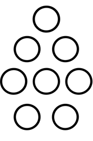 A four-row notation experiment using one, two, and three circles